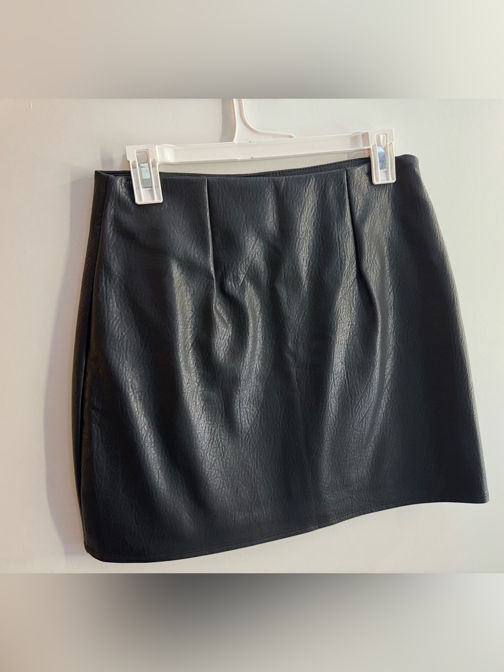 Classic Black Faux Leather Mini Skirt - Women's